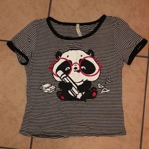 stripped panda shirt